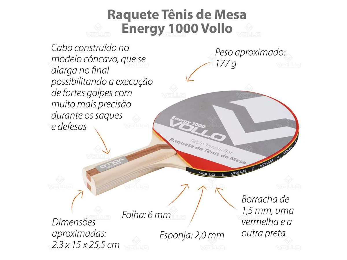 Raquete de Tênis de Mesa Ping Pong Energy 1000